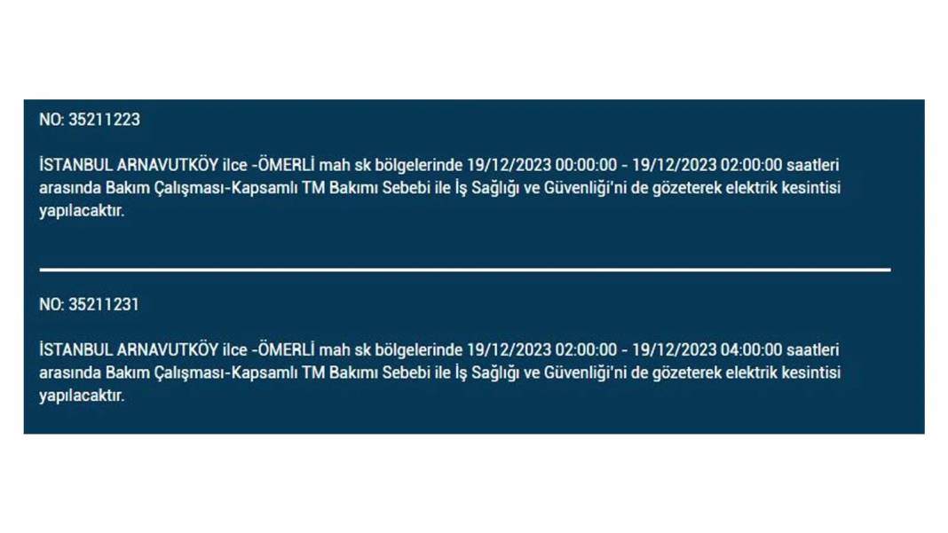 İstanbul'un bu ilçelerinde yaşayanlar dikkat: Elektrik kesintisi için hazır olun 3